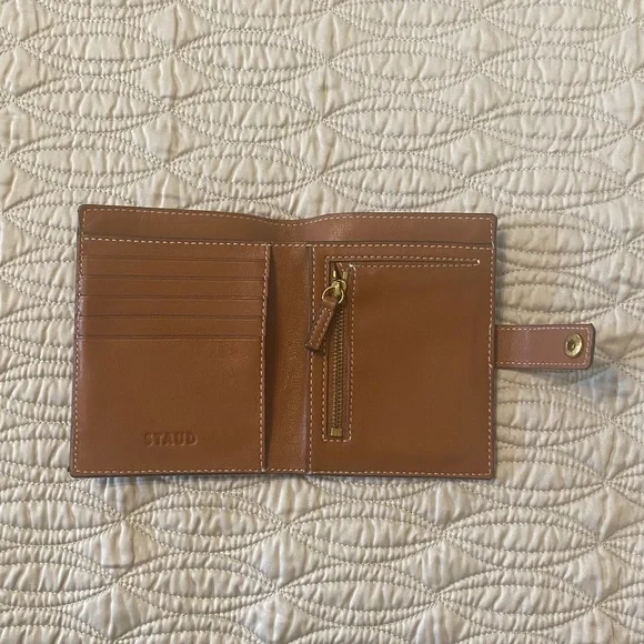 STAUD brown leather bifold wallet - Picture 8 of 15